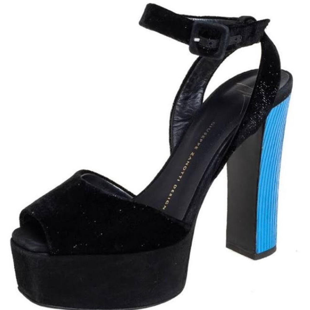 Black Velvet Platform Heels